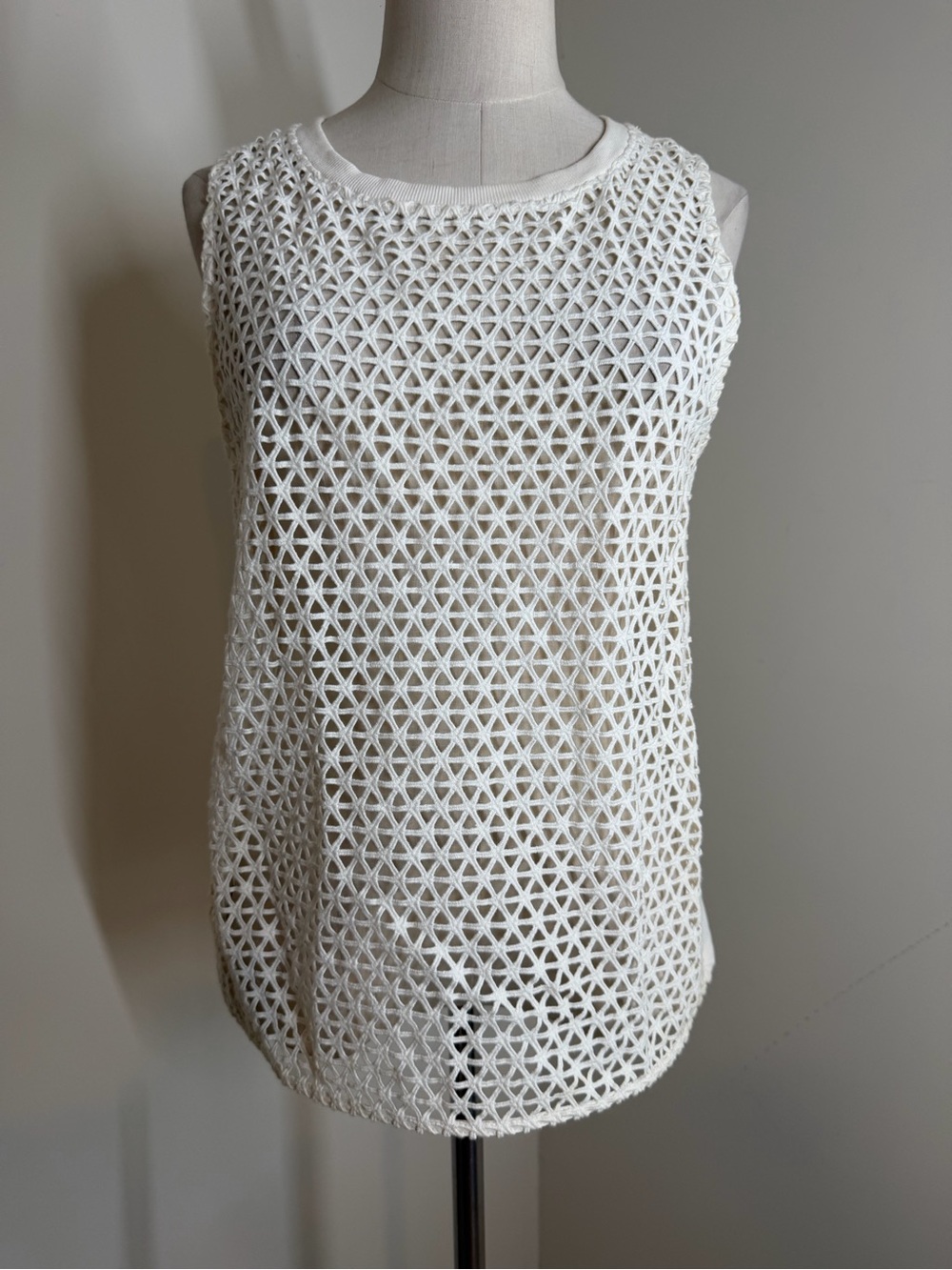 NEW! Ann Taylor Loft Women’s Off-White Net -SZ S- Tank Top